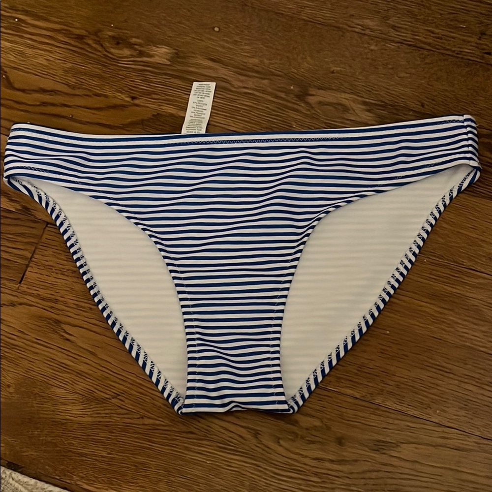 Striped Blue and White Women's Swim Bottom
